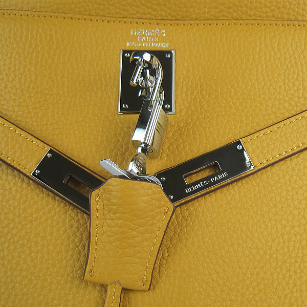 High Quality Hermes Kelly 35CM Togo Leather Bag Yellow 6308